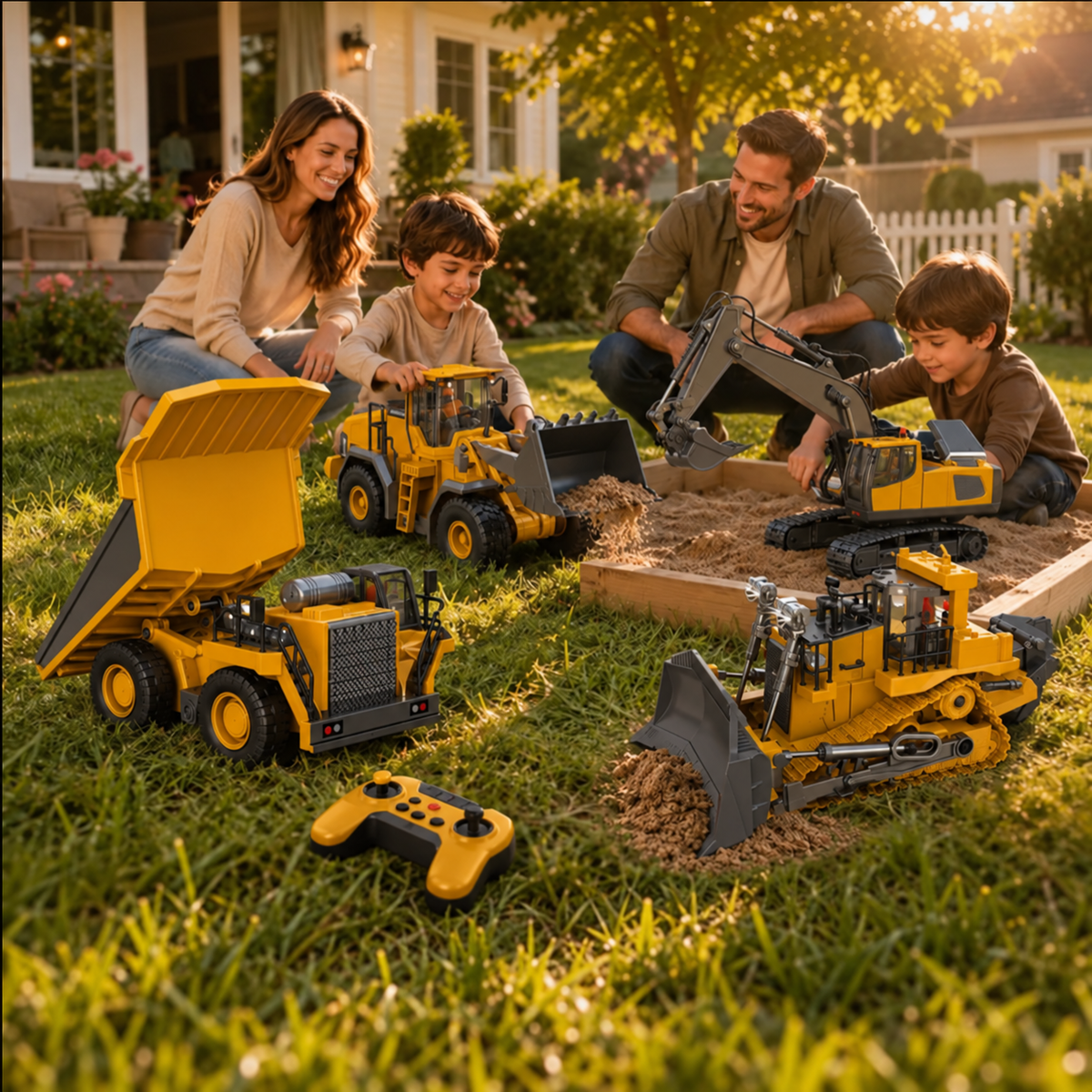 ๐ RC Construction Crew โ 4-Machine Remote Control Building Fleet ๐ง(Free Shipping โ๏ธ)