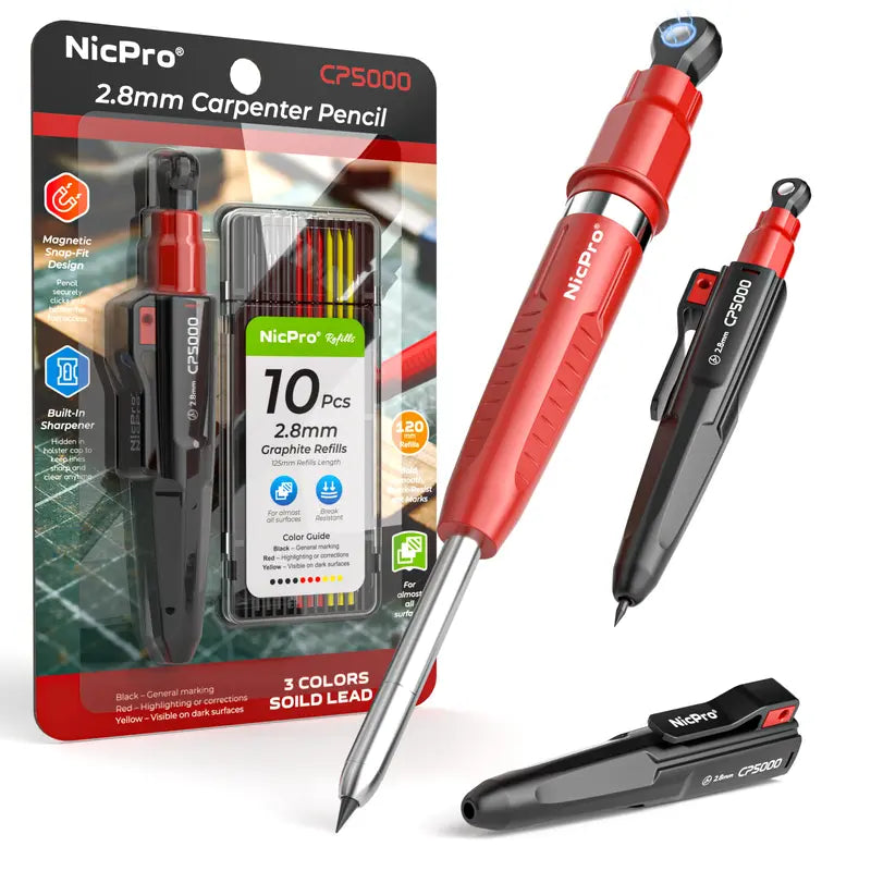 π οΈ Carpenter Pencil Set β 2.8mm Mechanical Marking Pencil with Refills