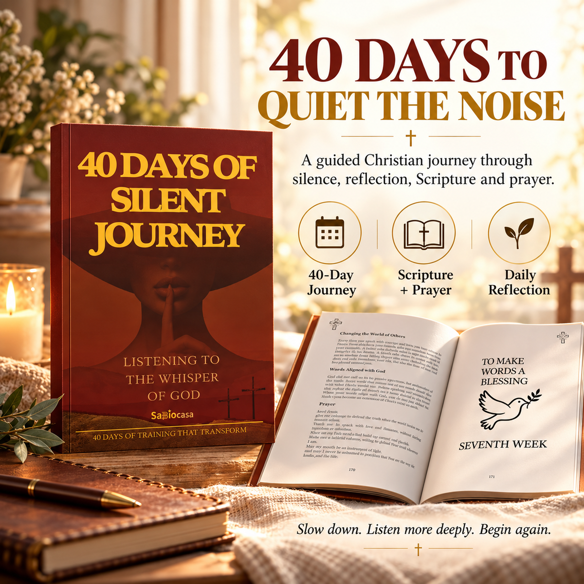 ✝️ 40-Day Christian Devotional Book – Daily Scripture, Prayer & Reflection for Spiritual Growth
