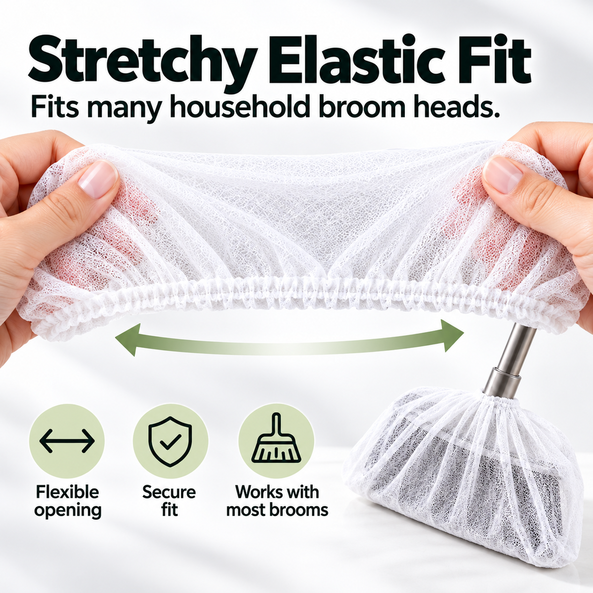 ✨Disposable Broom Dust Cover – Elastic Cleaning Cover for Pet Hair, Dust & Everyday Floor Debris