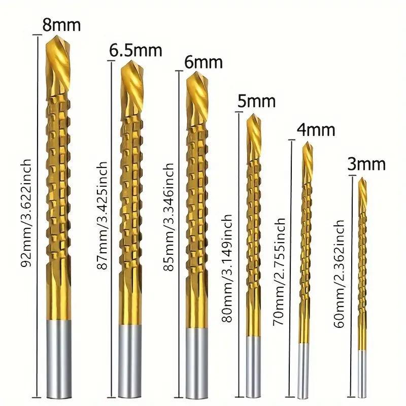 🛠️ 6-Piece Serrated Side-Cutting Drill Bit Set – Drill, Slot, Shape & Enlarge Holes