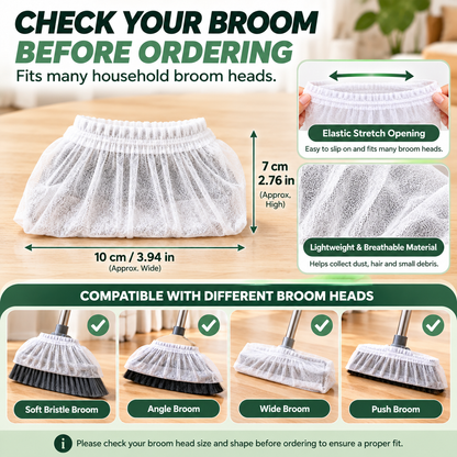 ✨Disposable Broom Dust Cover – Elastic Cleaning Cover for Pet Hair, Dust & Everyday Floor Debris