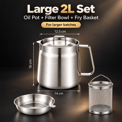 🍟🍟 3-in-1 Stainless Steel Deep Fryer Pot with Oil Filter & Fry Basket