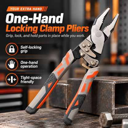 🔒 One-Hand Locking Clamp Pliers – Self-Locking Grip Tool for Repair & DIY