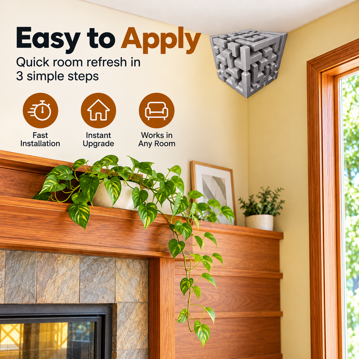 ✨ (2Pcs)Transform Empty Corners – 3D Geometric Wall & Ceiling Accent Decor
