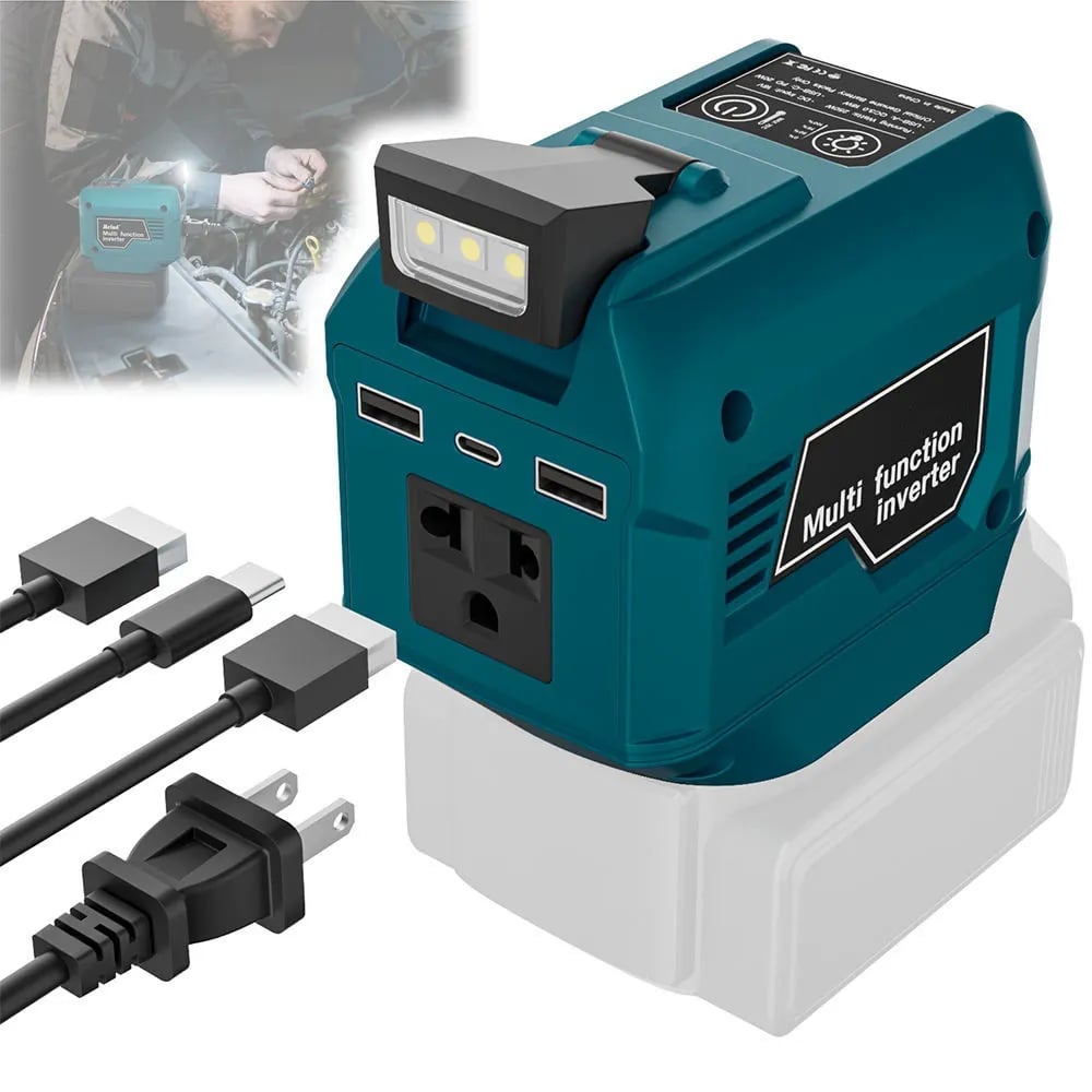 ⚡ PowerHub Pro™ 20V Portable Battery Power Adapter – AC & USB Charging Station