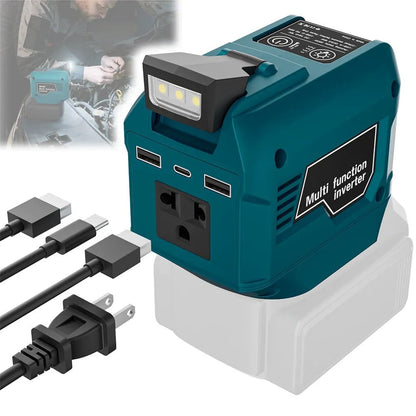 ⚡ PowerHub Pro™ 20V Portable Battery Power Adapter – AC & USB Charging Station