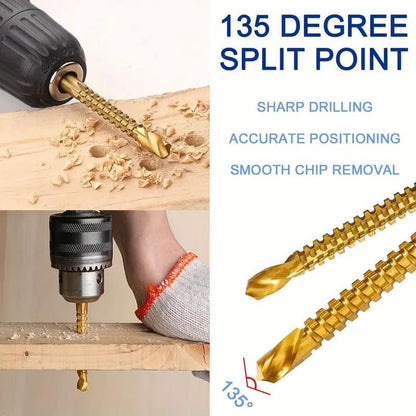 🛠️ 6-Piece Serrated Side-Cutting Drill Bit Set – Drill, Slot, Shape & Enlarge Holes