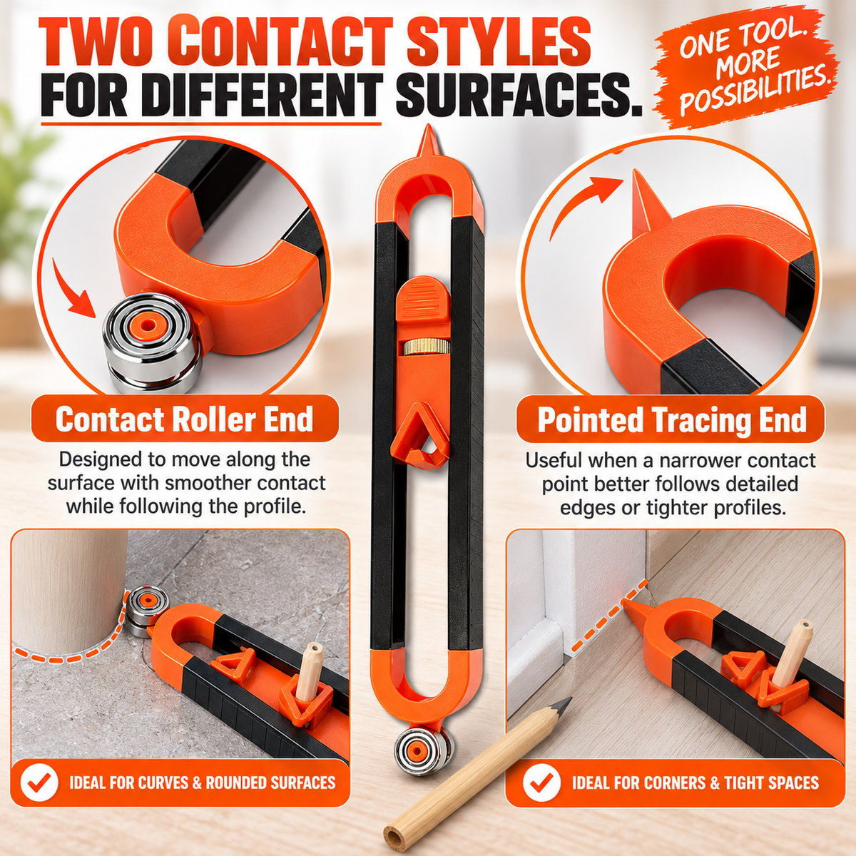 🏠Contour Gauge Scribe Tool with Lock and Pencil