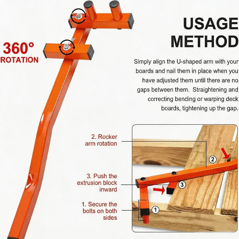 ⏳⏰Time-Limited Free Shipping🛫📦Multi-Angle Deck Straightener and Wood Board Adjuster Flooring Tool for Woodworking