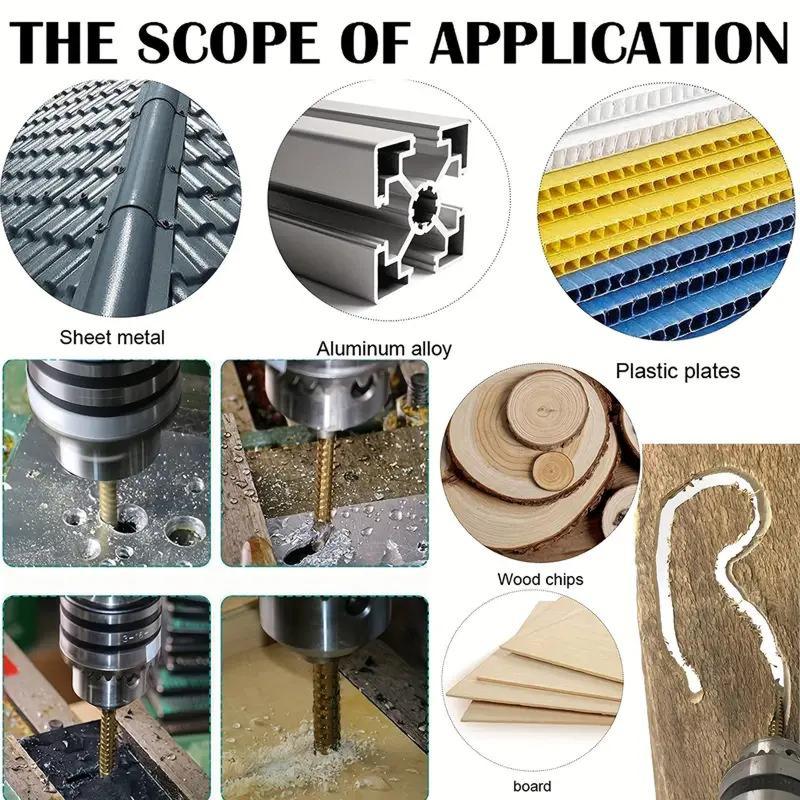 🛠️ 6-Piece Serrated Side-Cutting Drill Bit Set – Drill, Slot, Shape & Enlarge Holes
