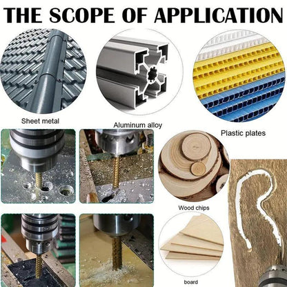 🛠️ 6-Piece Serrated Side-Cutting Drill Bit Set – Drill, Slot, Shape & Enlarge Holes