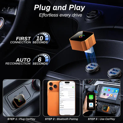 📱 Wireless CarPlay & Android Auto Adapter – Wired-to-Wireless Converter