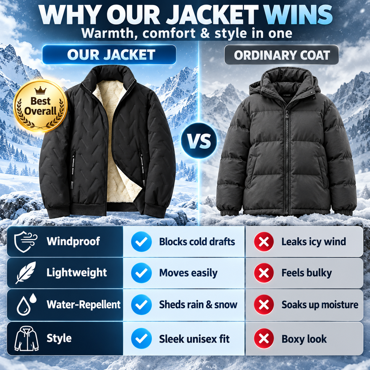 ✨✨Winter Warm Fleece-Lined Thickened Jacket - Unisex 🧥