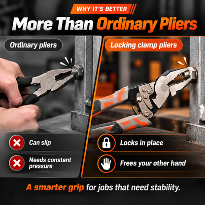 🔒 One-Hand Locking Clamp Pliers – Self-Locking Grip Tool for Repair & DIY