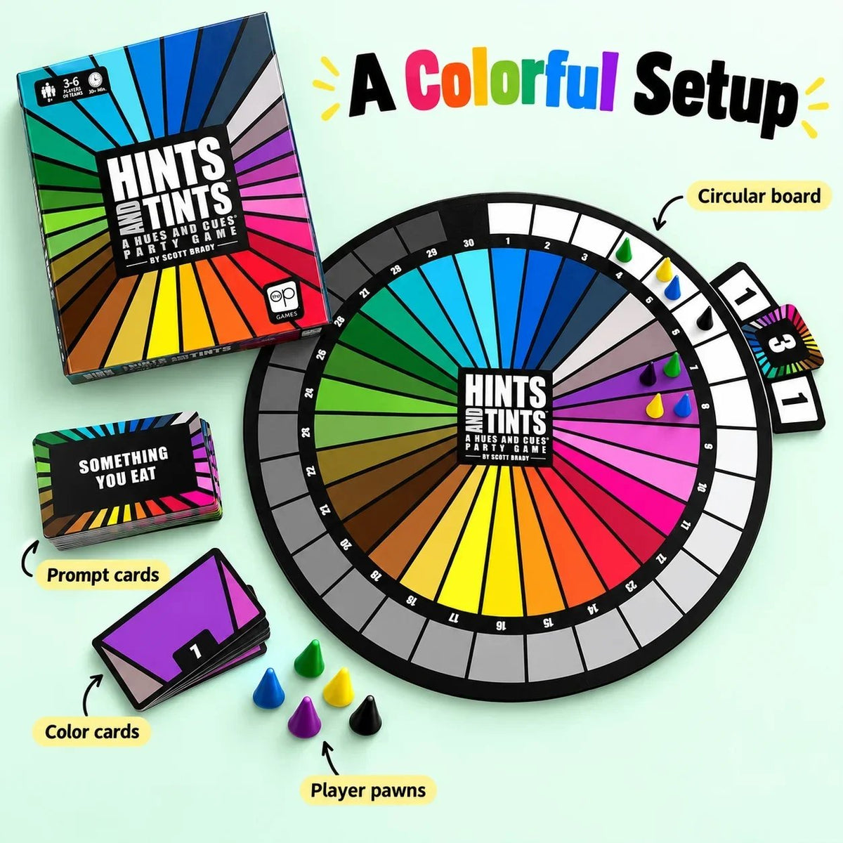 🎨Hints and Tints | Creative Color Clue Party Board Game, Fast-Paced Family & Group Game