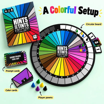 🎨Hints and Tints | Creative Color Clue Party Board Game, Fast-Paced Family & Group Game