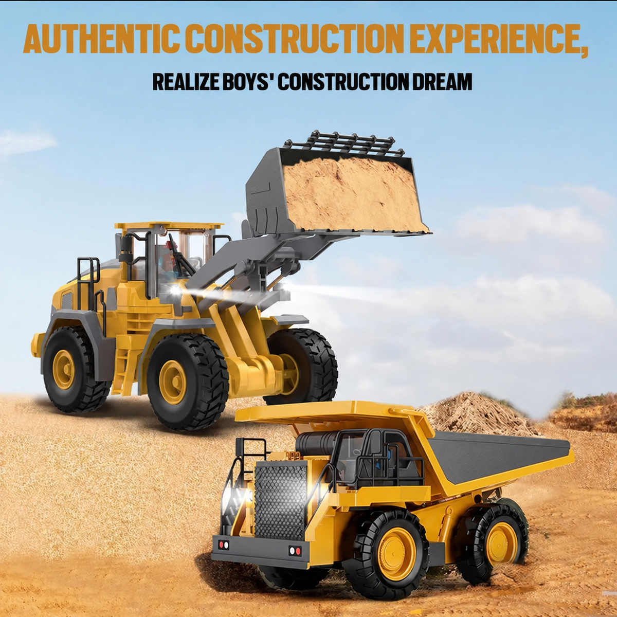 🚜 RC Construction Crew – 4-Machine Remote Control Building Fleet 🚧(Free Shipping ✈️)