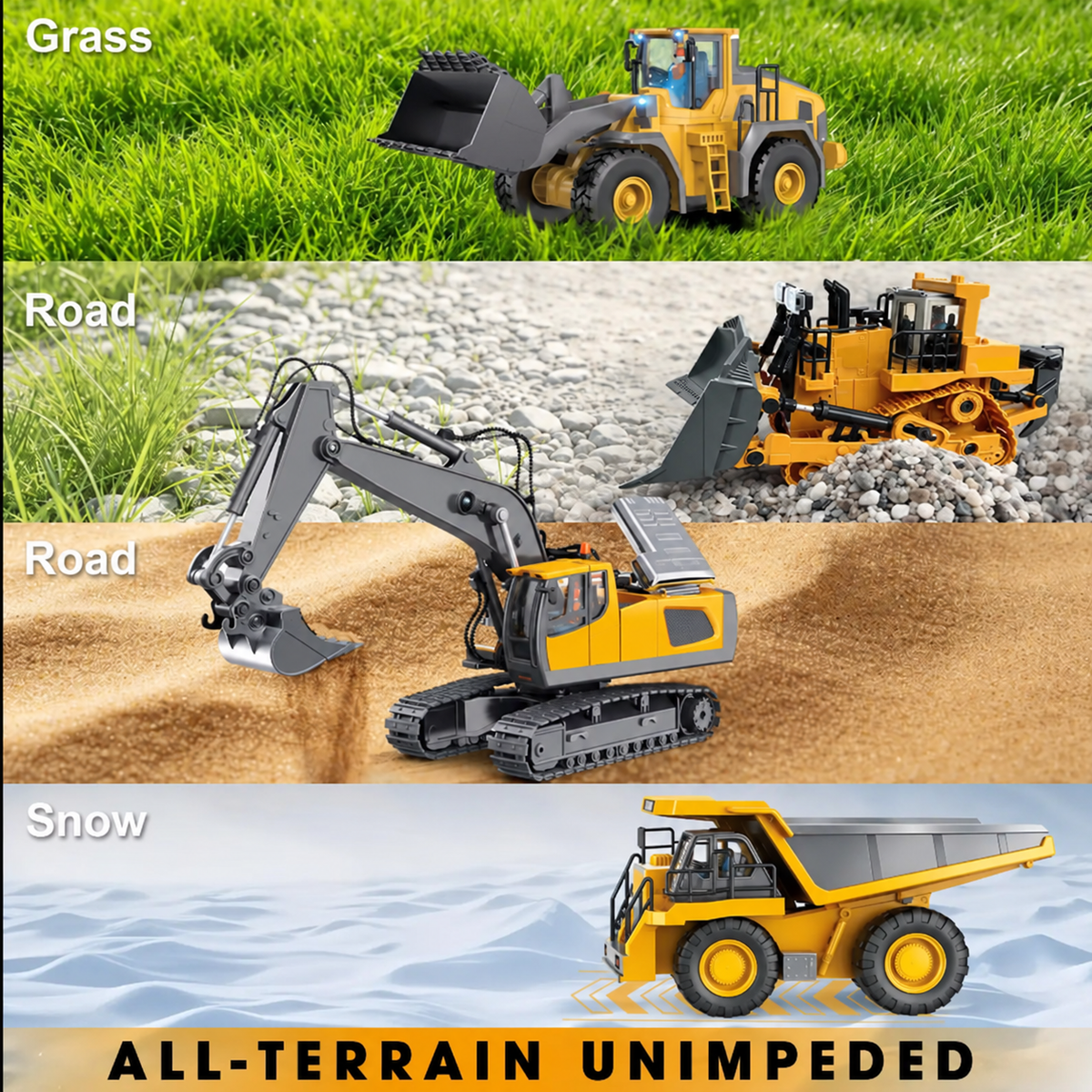 🚜 RC Construction Crew – 4-Machine Remote Control Building Fleet 🚧(Free Shipping ✈️)
