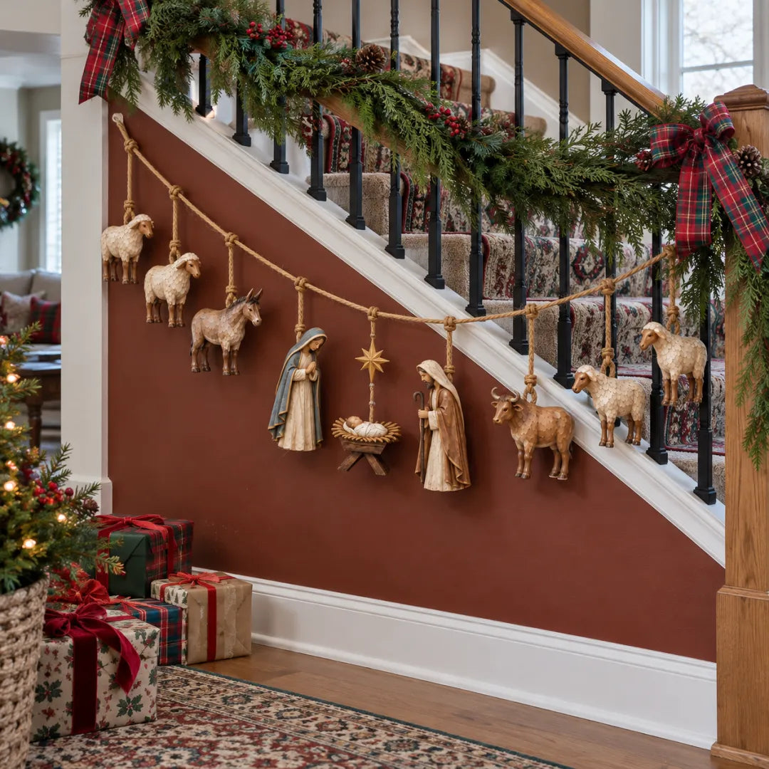 ✝️🎄Handcrafted Wooden Nativity Garland(📦Buy 2 Free Shipping)