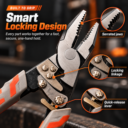 🔒 One-Hand Locking Clamp Pliers – Self-Locking Grip Tool for Repair & DIY