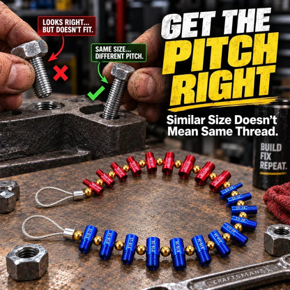 Metric & SAE Thread Checker for Bolts, Nuts & Holes