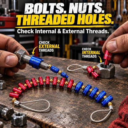 Metric & SAE Thread Checker for Bolts, Nuts & Holes