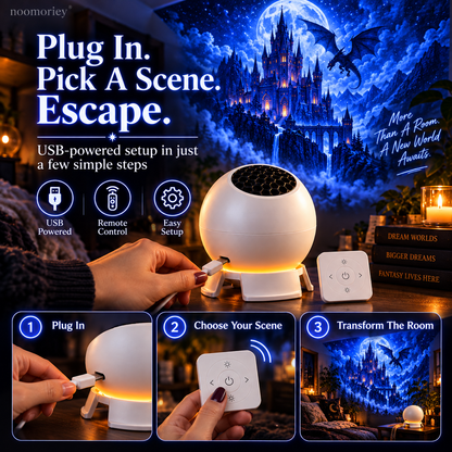 🐉 Dark Fantasy Dragon Room Projector – Immersive Castle, Forest & Frozen World Light ✨