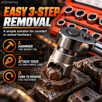 10-Piece Screw Extractor Set – Remove Stripped, Broken & Stuck Bolts with Ease