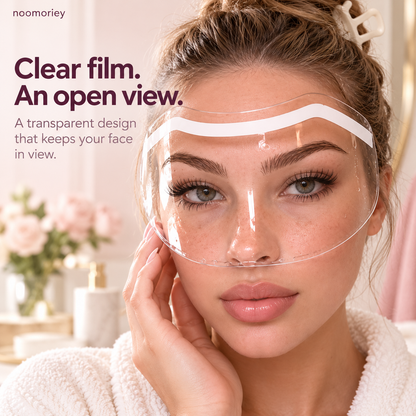 50-Pack Disposable Face Shields – Clear Adhesive Splash Guards for Hair Washing & Lash Care ✨