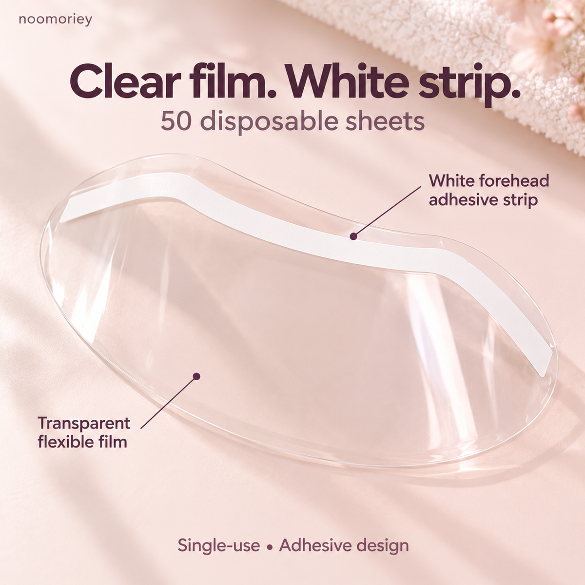 50-Pack Disposable Face Shields – Clear Adhesive Splash Guards for Hair Washing & Lash Care ✨