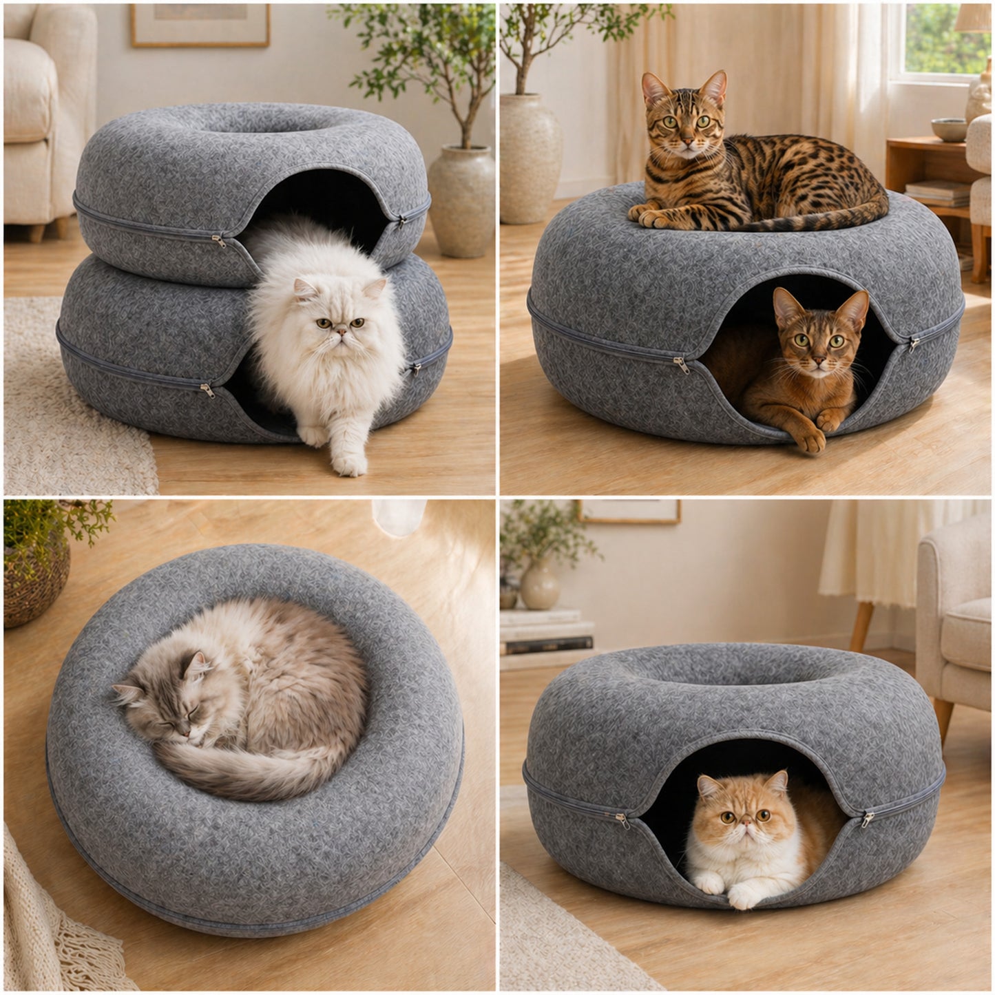 Layered Felt Cat Cave, Large