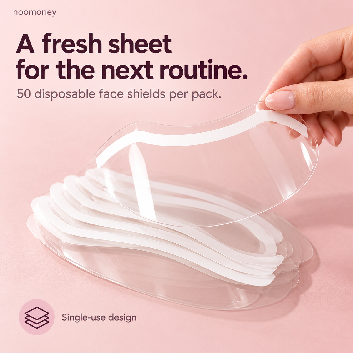 50-Pack Disposable Face Shields – Clear Adhesive Splash Guards for Hair Washing & Lash Care ✨