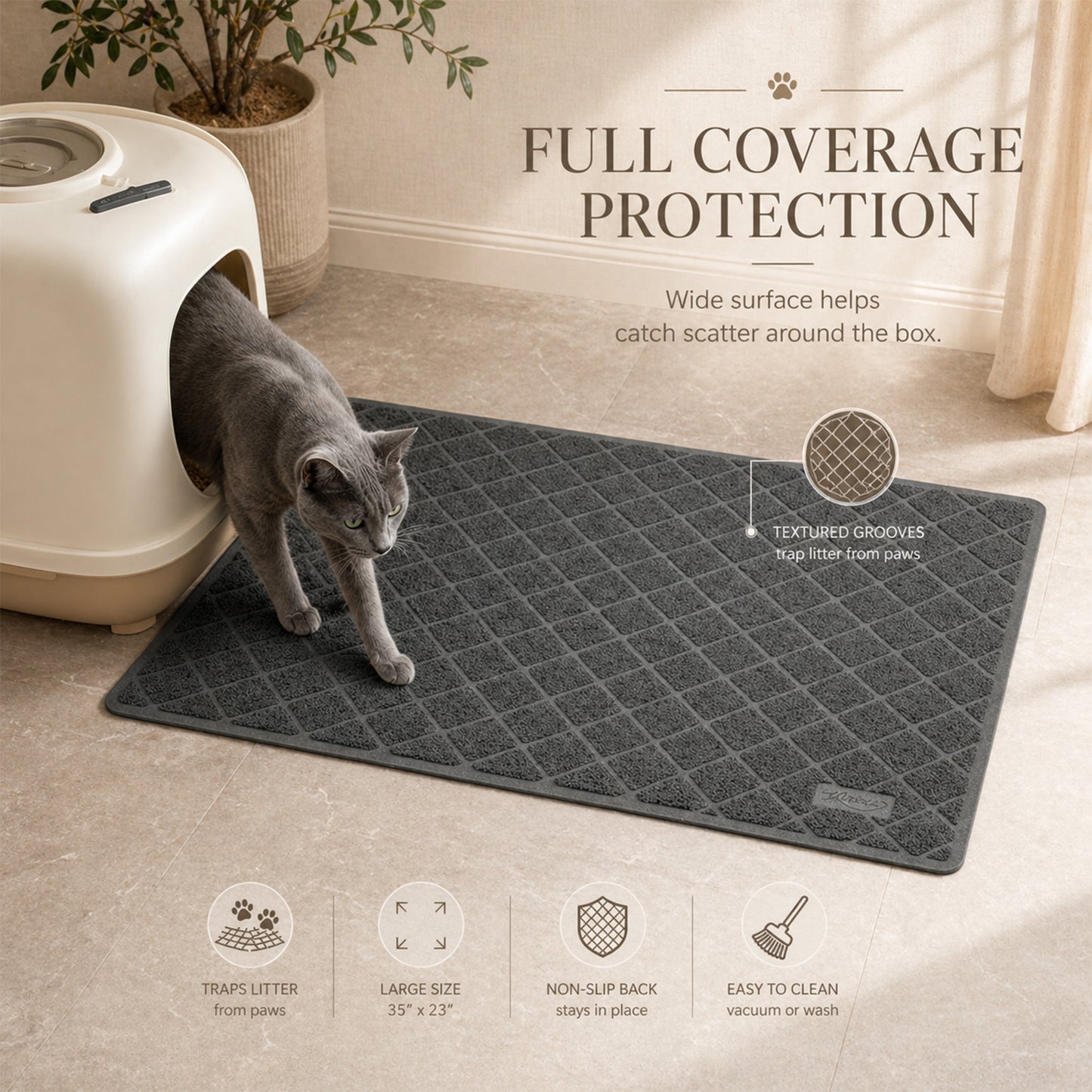 Quiet Catch Litter Mat, Medium