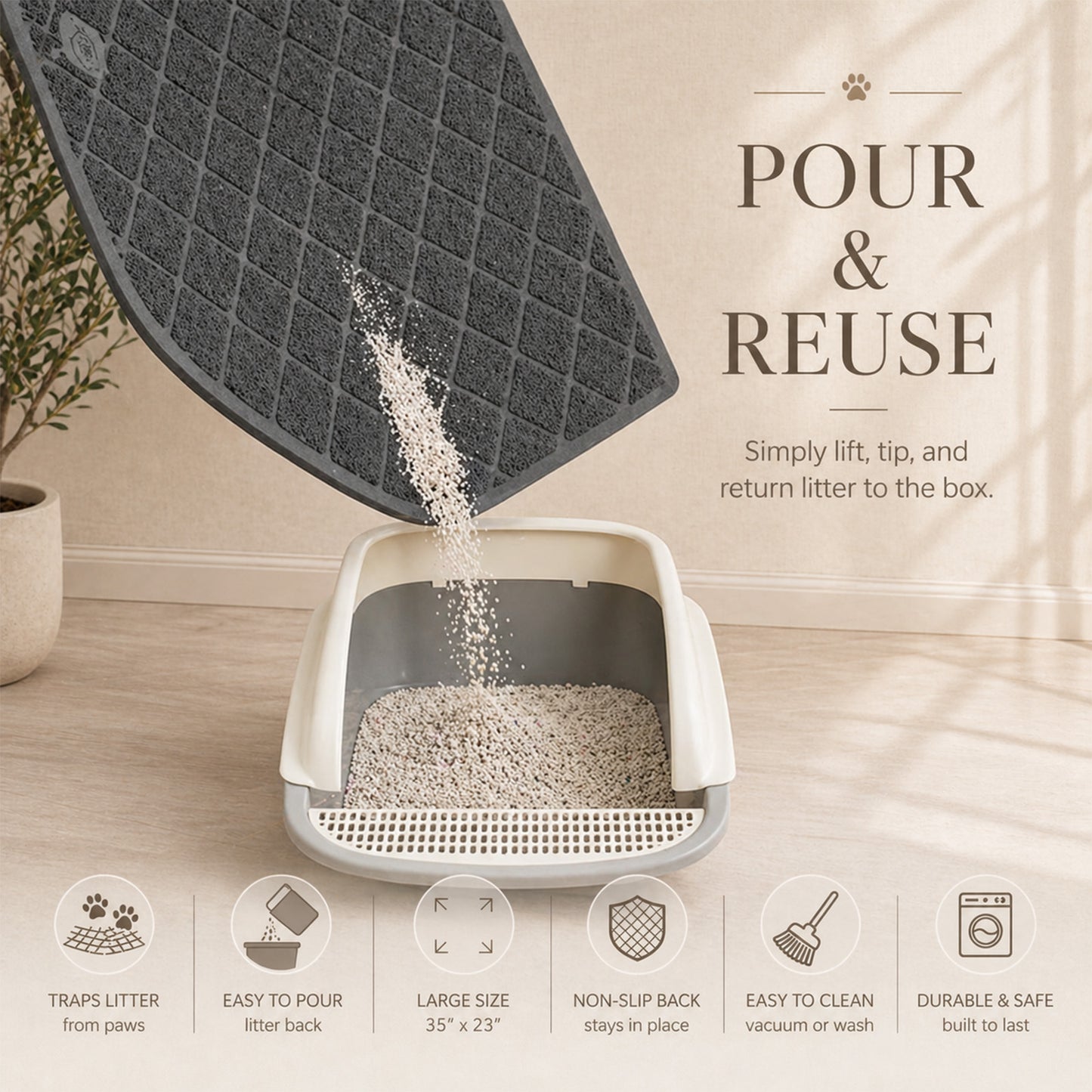 Quiet Catch Litter Mat, Medium