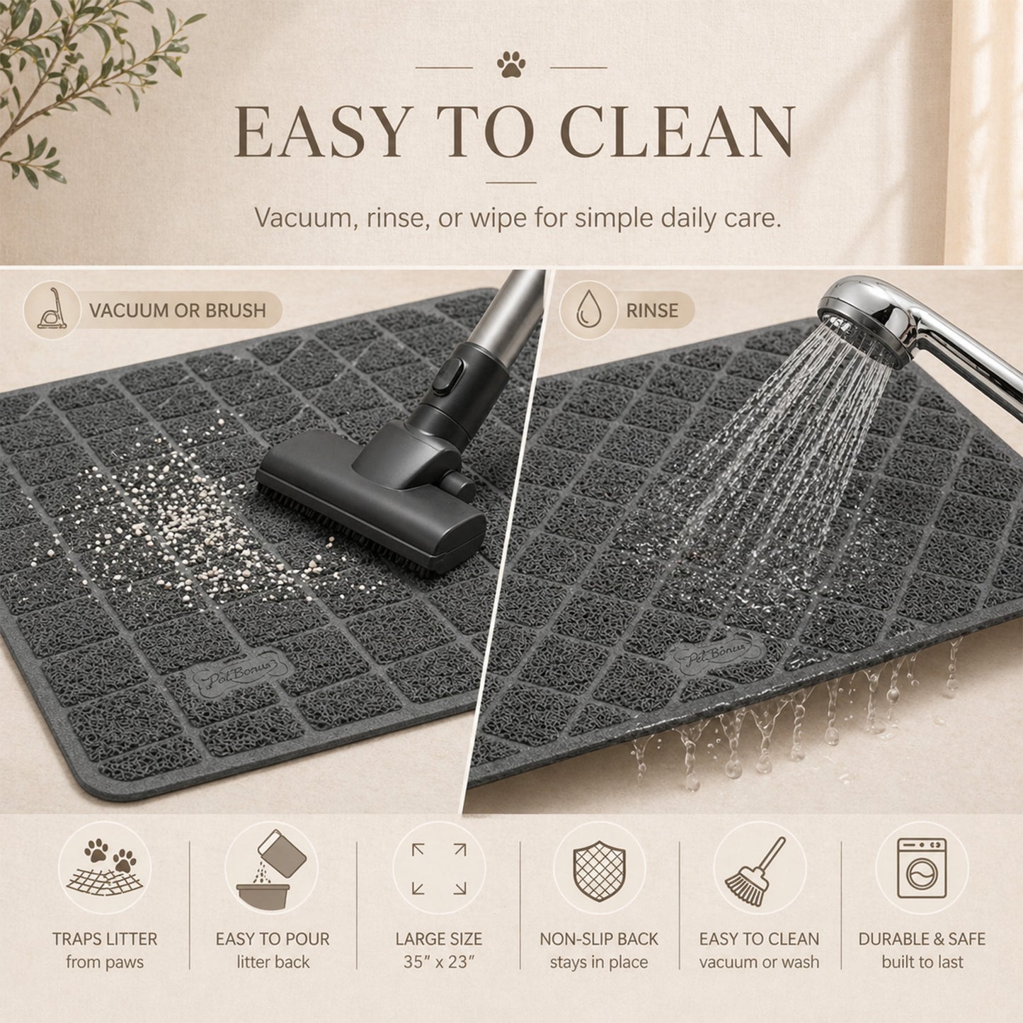Quiet Catch Litter Mat, Medium