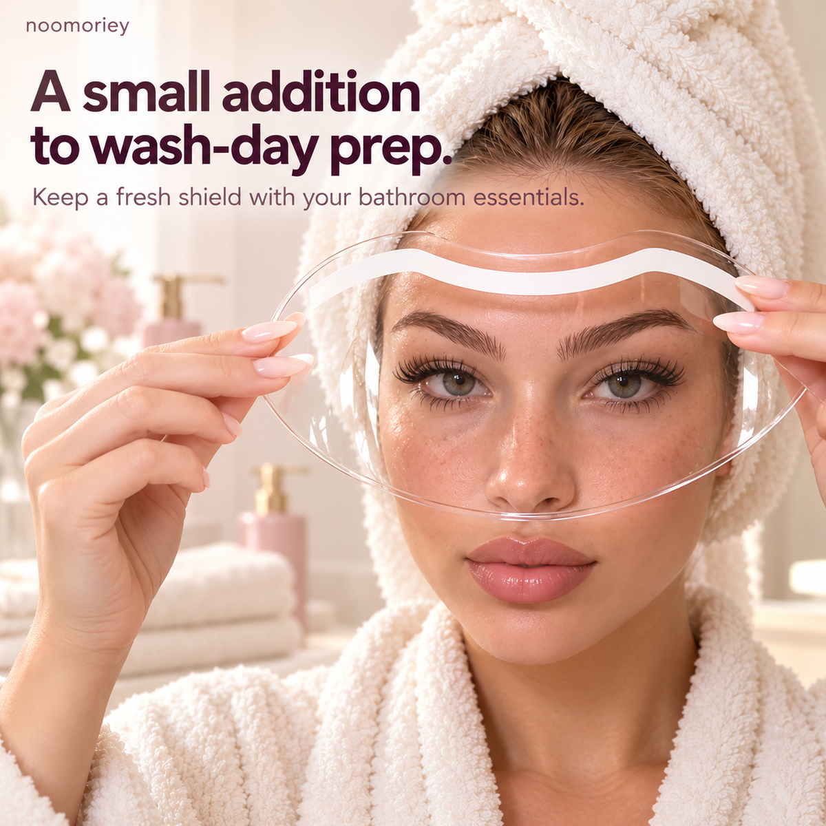 50-Pack Disposable Face Shields – Clear Adhesive Splash Guards for Hair Washing & Lash Care ✨