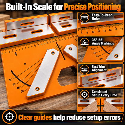 🛠️ Precision Miter Trim Cutting Jig | Adjustable 35°–55° Angles, Built-In Measuring Scale & Faster, Cleaner Trim Cuts 📐