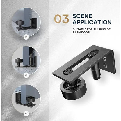 Door Floor Guide,8 Assemble Setup Options,Wall Mount System,Adjustable Stay Roller,Flush Flat Bottom Design