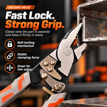 🔒 One-Hand Locking Clamp Pliers – Self-Locking Grip Tool for Repair & DIY
