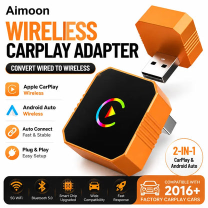📱 Wireless CarPlay & Android Auto Adapter – Wired-to-Wireless Converter