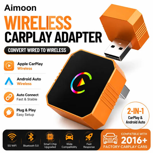 📱 Wireless CarPlay & Android Auto Adapter – Wired-to-Wireless Converter