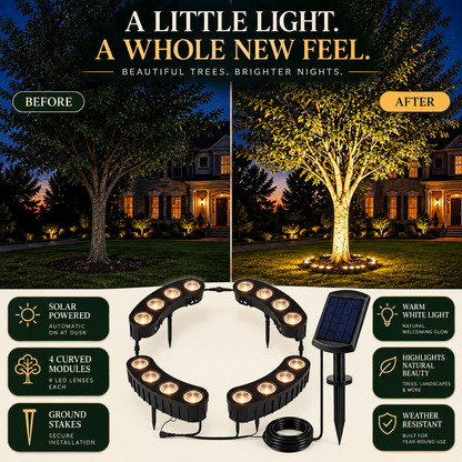 🌳 Solar Ring Tree Lights – Outdoor Landscape Uplighting